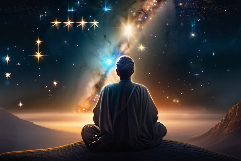 An image depicting an enlightenment-era figure contemplating a universe filled with stars, symbolizing the intellectual curiosity that drives deistic inquiry. - deism