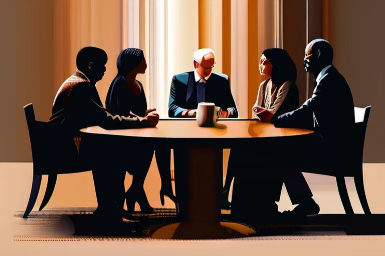 An image depicting a group of individuals engaging in deep conversation, symbolizing the communal aspect of humanism and the importance of rational dialogue. - Humanism Philosophy