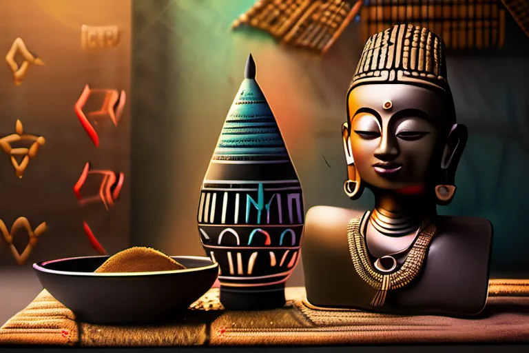 A vibrant image featuring Yoruba artifacts and symbols representing Ifa religion. - Ifa Religion