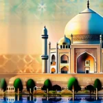 Create a visually engaging cover image that showcases the richness and diversity of Islam, featuring iconic architectural landmarks, religious artifacts, and diverse individuals representing its global following. - Islam