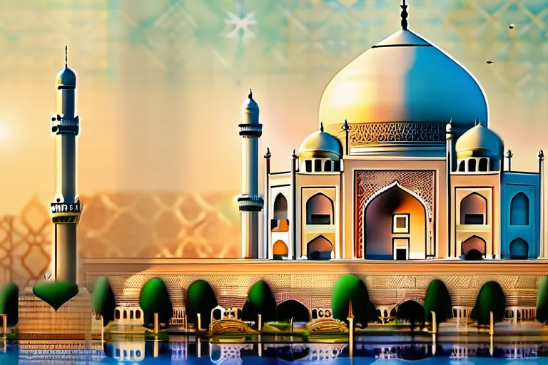 Create a visually engaging cover image that showcases the richness and diversity of Islam, featuring iconic architectural landmarks, religious artifacts, and diverse individuals representing its global following. - Islam