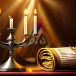 A visually appealing cover image featuring iconic Jewish symbols such as the menorah, Torah scroll, and Star of David. - Judaism