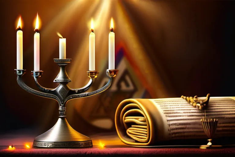 A visually appealing cover image featuring iconic Jewish symbols such as the menorah, Torah scroll, and Star of David. - Judaism