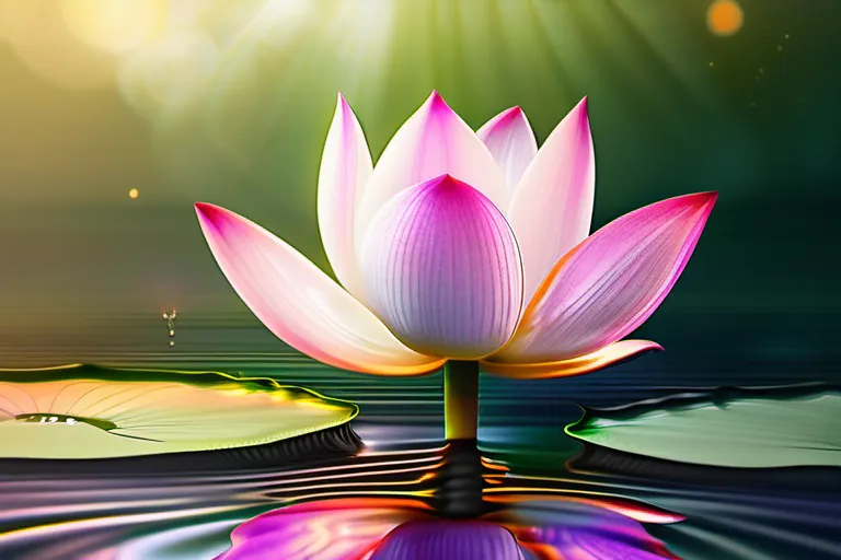 A serene image depicting a lotus flower emerging from still water, symbolizing the growth and transformation brought by understanding karma. - karma guide