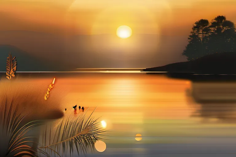 A serene landscape with a sun setting over a body of water, symbolizing the transition from traditional religion to modern belief systems. - Moralistic Therapeutic Deism