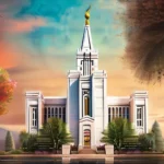 A visually appealing cover image featuring a beautiful Mormon Temple with intricate details and vibrant colors. - Mormon Temple