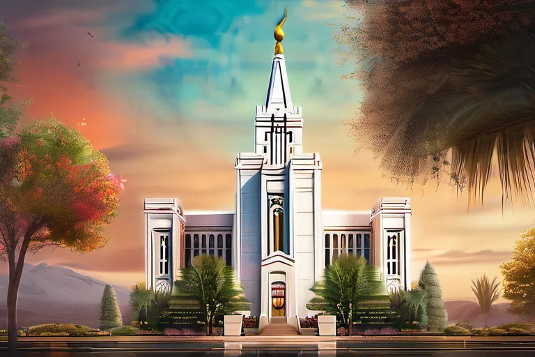 A visually appealing cover image featuring a beautiful Mormon Temple with intricate details and vibrant colors. - Mormon Temple