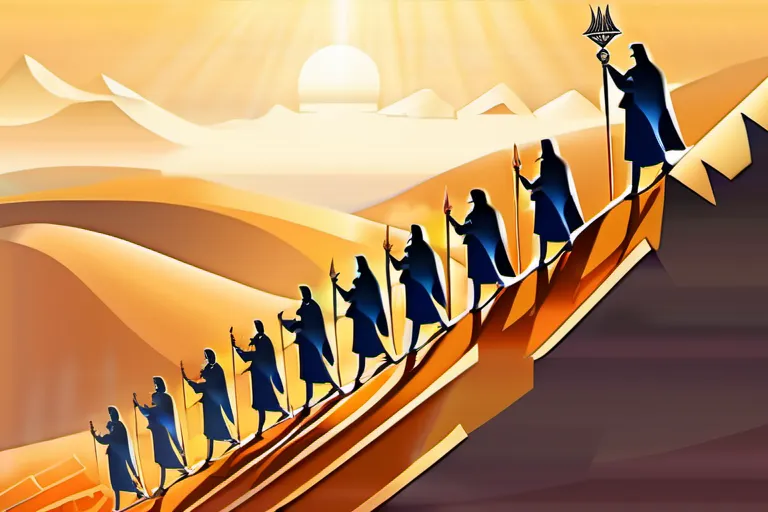 A beautifully illustrated illustration of the Exodus story, featuring Moses leading the Israelites out of Egypt. - Passover Guide