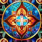 A vibrant, diverse mosaic representing various religious symbols from around the world. - Religions of the World