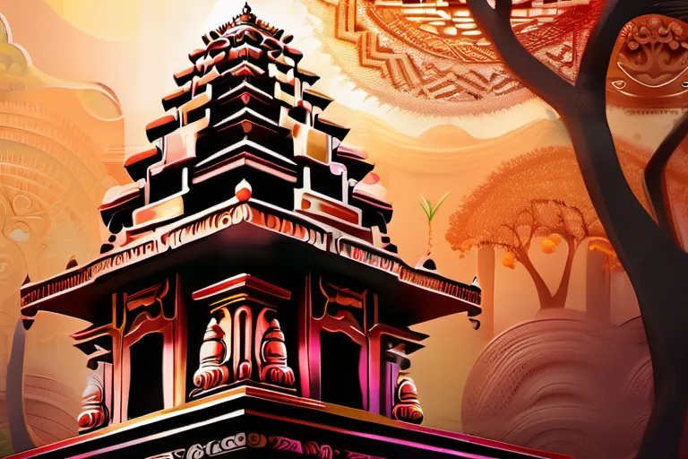 A vibrant image depicting a traditional Hindu temple with intricate carvings representing dharma. - dharma in Hinduism