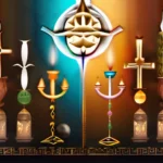 A visually appealing cover image featuring a side-by-side comparison of symbols representing monotheistic and polytheistic religions. - monotheism vs polytheism