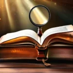 Create an image featuring two open books representing the Old Testament and the New Testament, with a magnifying glass hovering over them to symbolize exploration and understanding. - Old Testament vs New Testament