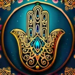 A stylized image of the Hamsa hand with intricate patterns and colors, representing its rich cultural significance. - Hamsa Hand