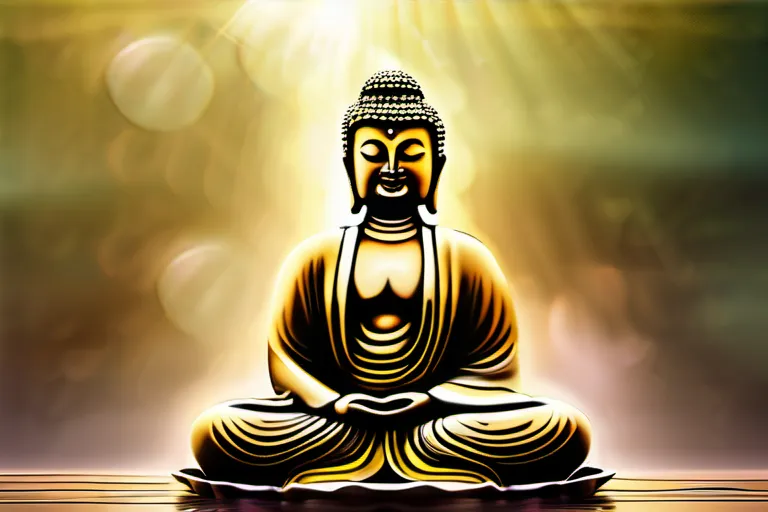 A serene image of a Buddha statue, symbolizing balance and harmony. - Middle Way Buddhism