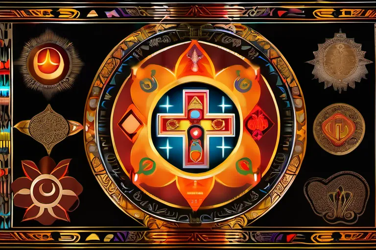 A vibrant tapestry depicting various religious symbols and cultural artifacts woven together to represent the complex relationship between religion and culture. - religion culture connection