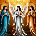 A vibrant illustration of a group of angels, each with unique features representing their roles in Jewish beliefs. - angels in judaism