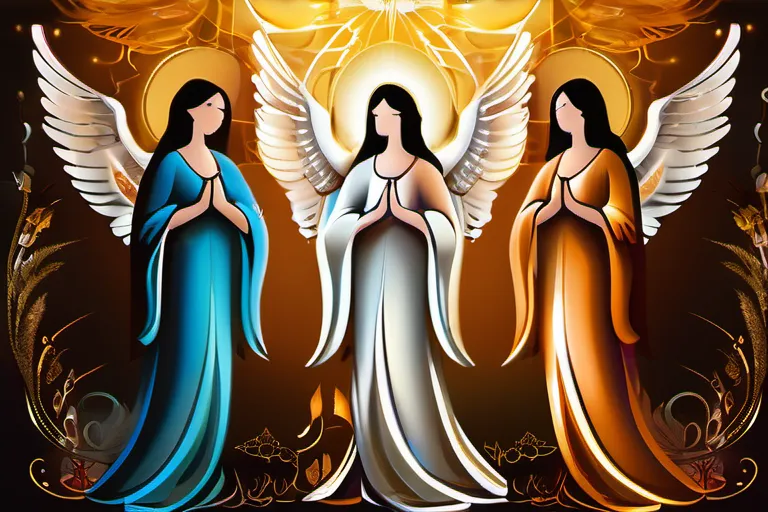 A vibrant illustration of a group of angels, each with unique features representing their roles in Jewish beliefs. - angels in judaism