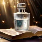 A crystal clear container filled with sparkling holy water, surrounded by Christian symbols such as a cross and a Bible. - holy water christianity