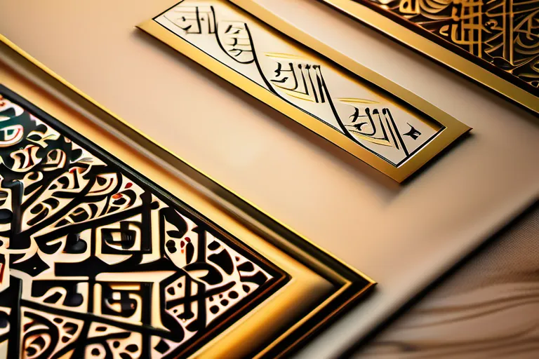 A close-up image of intricate Islamic calligraphy on a beautiful manuscript or tile. - Islamic Calligraphy