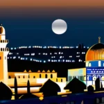 A serene nighttime view of the Dome of the Rock, symbolizing the spiritual connection between Muslims and Jerusalem. - Jerusalem in Islam