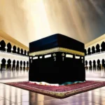 A serene image of the Kaaba, the holiest site in Islam, bathed in soft light. - Mecca Significance