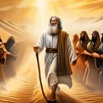 A powerful image of Moses leading the Israelites out of Egypt, symbolizing freedom and liberation in Judaism. - Exodus Story Significance Judaism