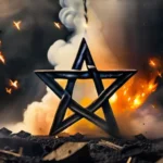 A powerful image depicting a Jewish star against a backdrop of smoke and ashes, symbolizing the destruction caused by the Holocaust. - Holocaust in Judaism