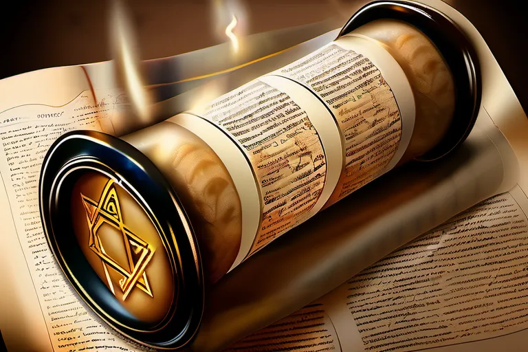 A beautifully illustrated scroll with the Hebrew text of the Torah, symbolizing its importance in Judaism. - Torah significance in Judaism