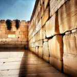 A powerful image of the Western Wall with a close-up view of the ancient stones, evoking a sense of reverence and connection to Jewish tradition. - Western Wall