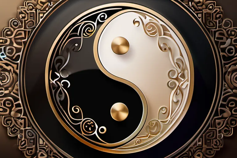 A visually appealing cover image featuring a stylized Yin-Yang symbol with intricate details that represent balance and harmony. - Yin Yang Symbol, Taoism, Chinese Philosophy