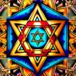 A beautifully designed, six-pointed star with intricate details and vibrant colors, representing the Star of David. - Star of David