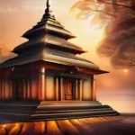 A serene image of a temple or place of worship, symbolizing the divine presence at the heart of theism. - theism