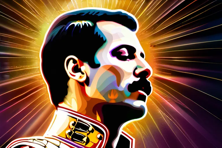 A captivating image featuring a mystical, ethereal representation of Freddie Mercury, symbolizing his spiritual journey and eclectic religious beliefs. - Freddie Mercury Religion