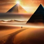 A mystical, otherworldly landscape with a pyramid in the distance, symbolizing the complex cosmology of Sethian. - Sethianism