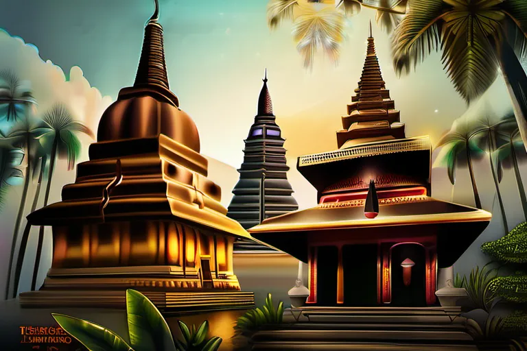 A vibrant image showcasing various Indonesian temples and mosques, symbolizing the diversity of religions in Indonesia. - Indonesian Religion