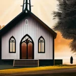 A peaceful Mennonite community gathering in a church, with traditional clothing and simple architecture. - Mennonite Beliefs