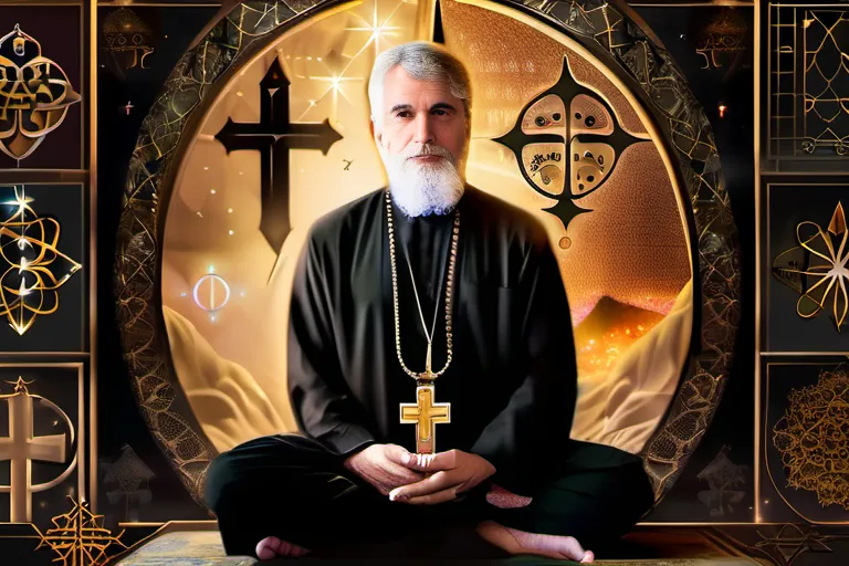 An image of Robert Bellah with a background of diverse religious symbols, symbolizing the exploration of his unique religious beliefs. - Robert Bellah Religious Beliefs