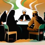 A dynamic image depicting a diverse group of people engaged in a heated discussion, symbolizing the complexities surrounding the concept of 'Hazardous Muslims' within religious thought. - Hazardous Muslims in Religious Thought