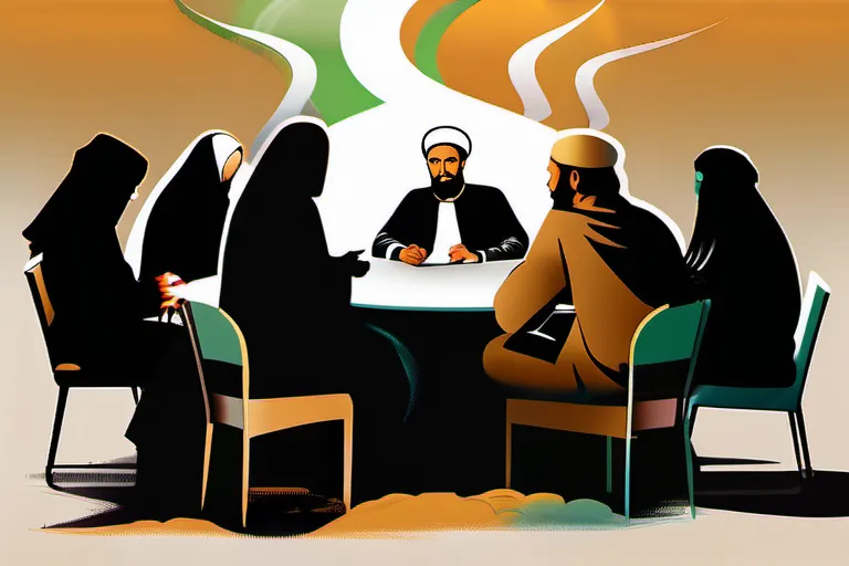 A dynamic image depicting a diverse group of people engaged in a heated discussion, symbolizing the complexities surrounding the concept of 'Hazardous Muslims' within religious thought. - Hazardous Muslims in Religious Thought