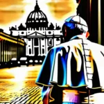 A striking image of Pope Francis with a backdrop of St. Peter's Basilica. - Pope Francis