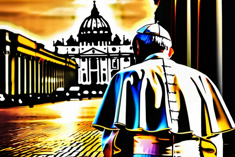 A striking image of Pope Francis with a backdrop of St. Peter's Basilica. - Pope Francis