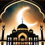 A serene image of a mosque with a star and crescent overlaying an iconic Christian cross. - Jesus in Islam