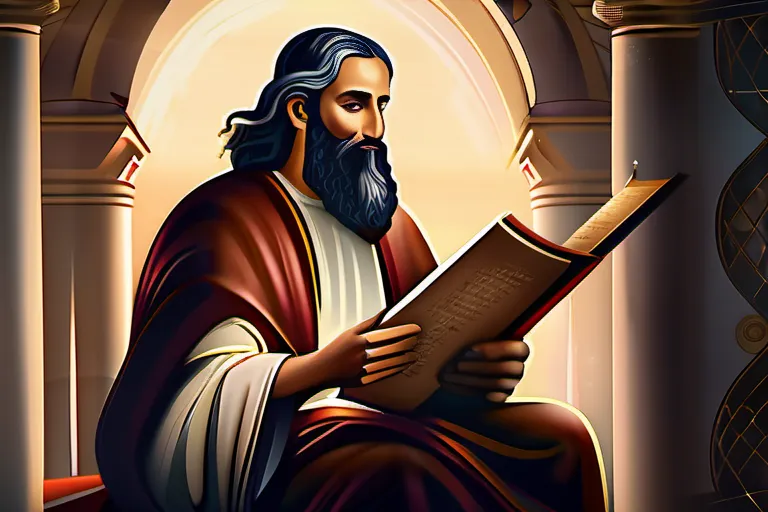 An image depicting a bearded man with a scroll, symbolizing Saint Paul's writings and teachings. - Saint Paul