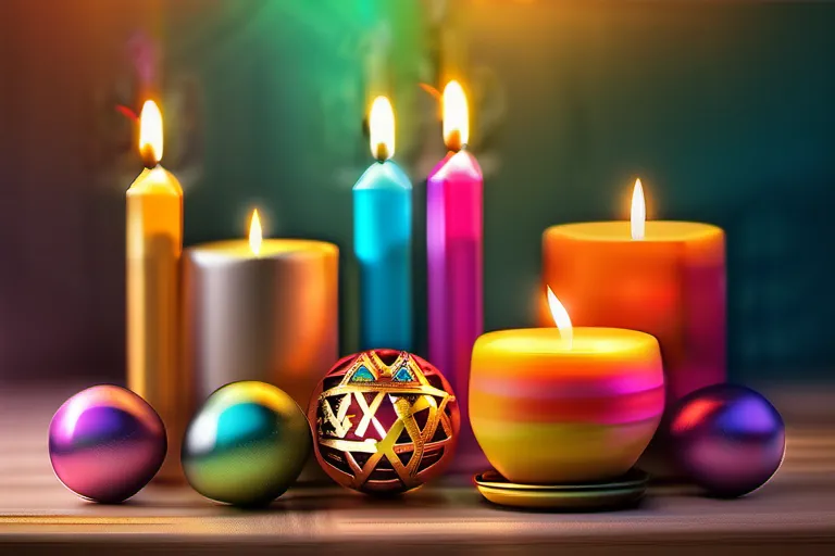 A vibrant image showcasing various Jewish holidays represented by colorful symbols and icons - Jewish holidays