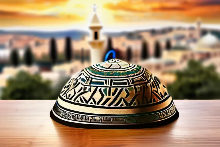 A visually appealing cover image featuring a close-up of a yarmulke against a backdrop of Jerusalem's Old City. - yarmulke, Jewish culture, head covering