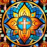 A colorful mosaic of various religious symbols, representing the rich tapestry of human spirituality. - religious diversity