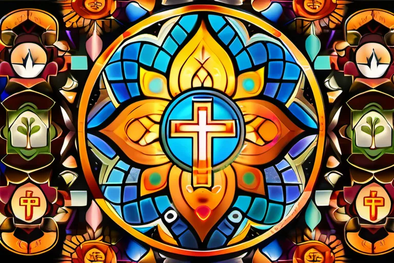 A colorful mosaic of various religious symbols, representing the rich tapestry of human spirituality. - religious diversity