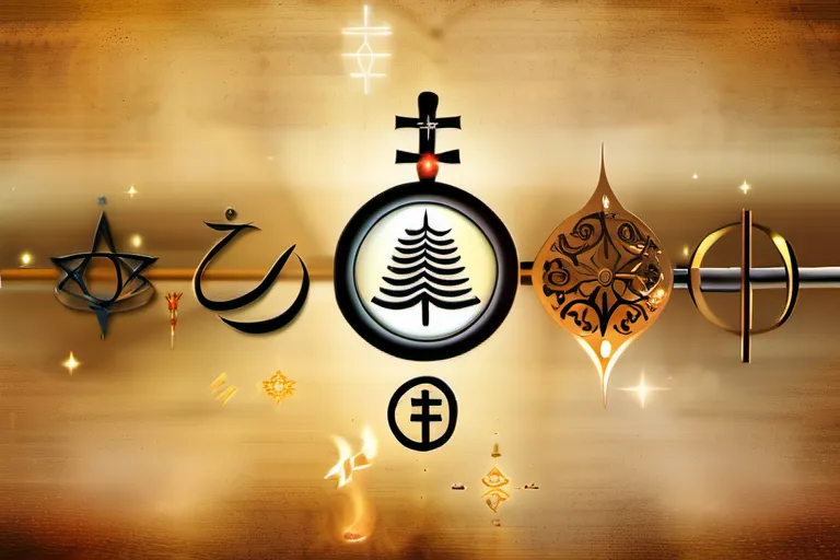 A dynamic image depicting various religious symbols from different faiths blending together to form a timeline, symbolizing the evolution of religious rules. - religious evolution