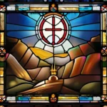 A stained-glass window depicting a miraculous event in Christian history. - Christian Miracle Beliefs