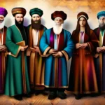 A vibrant image depicting a diverse group of people in traditional Jewish attire, symbolizing unity and diversity within Judaism. - Jewish practices, Jewish beliefs, religious diversity